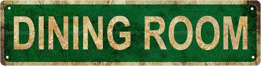 DINING ROOM Non-Embossed Vintage Metal Tin Street Sign Bar Cafe Garage Cave Home Room Wall Bathroom Farmhouse Garden Porch Patio Decor, 16 x 4 Inch