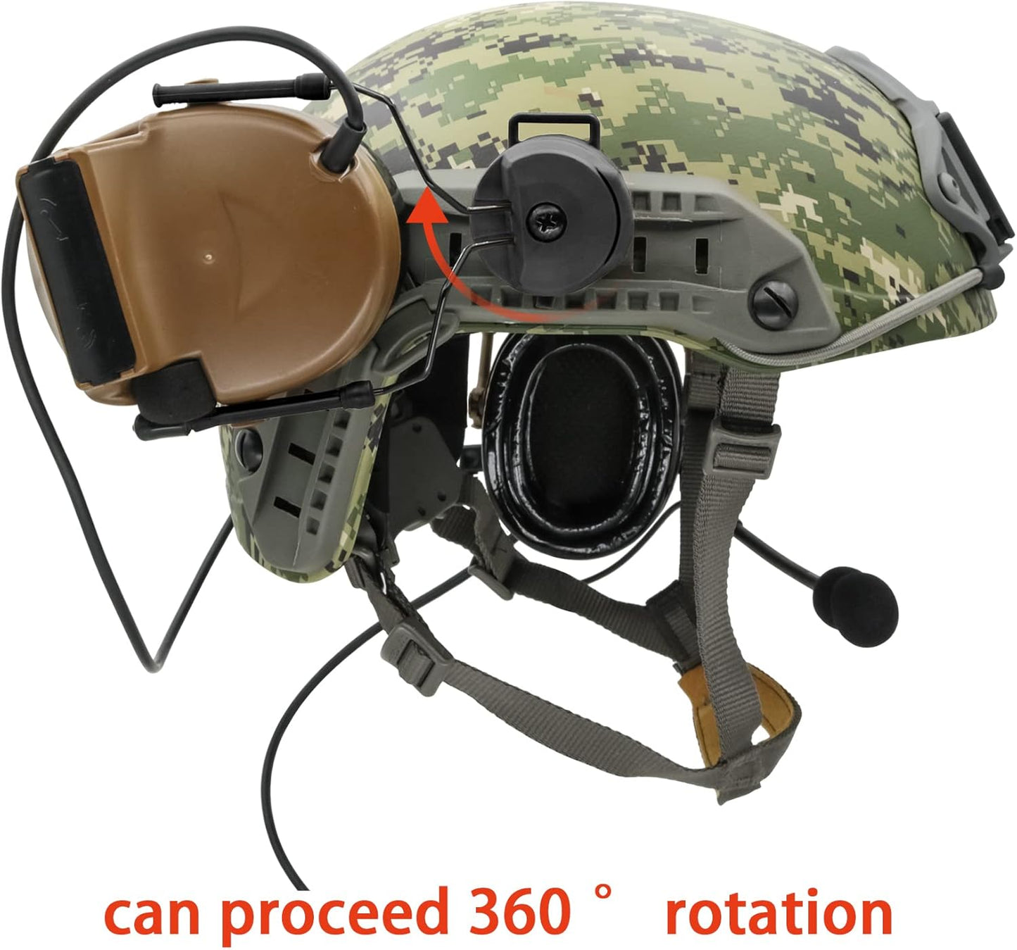 COMTA 2 Helmet-Type Tactical Headset with U94 PTT 2pin，Noise Canceling Headphones，for Airsoft Hunting Shooting
