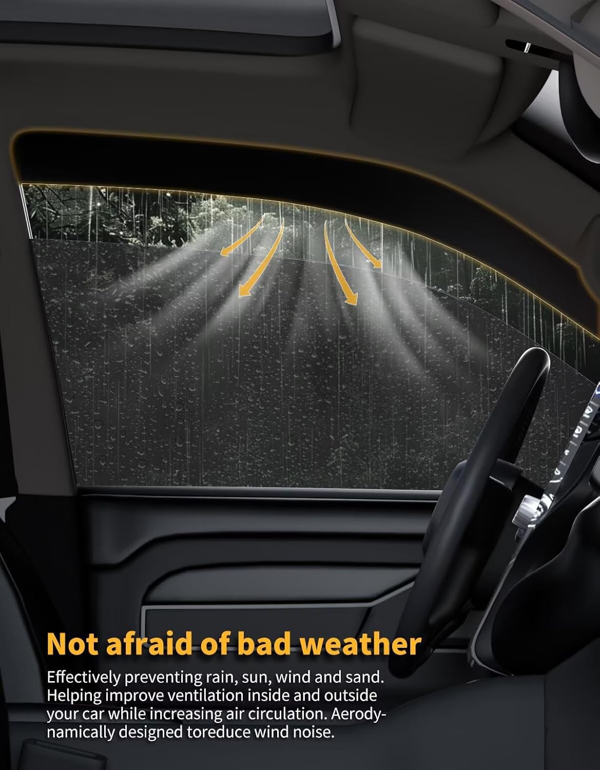 in-Channel Window Rain Guards Fit for Hyundai Santa Fe 5 Seats 2019-2023(Not for XL 7-Seats) Extra Durable Window Visors Window Deflectors Vent Visors Vent Shades Car Accessories-4 pcs 2-Q16