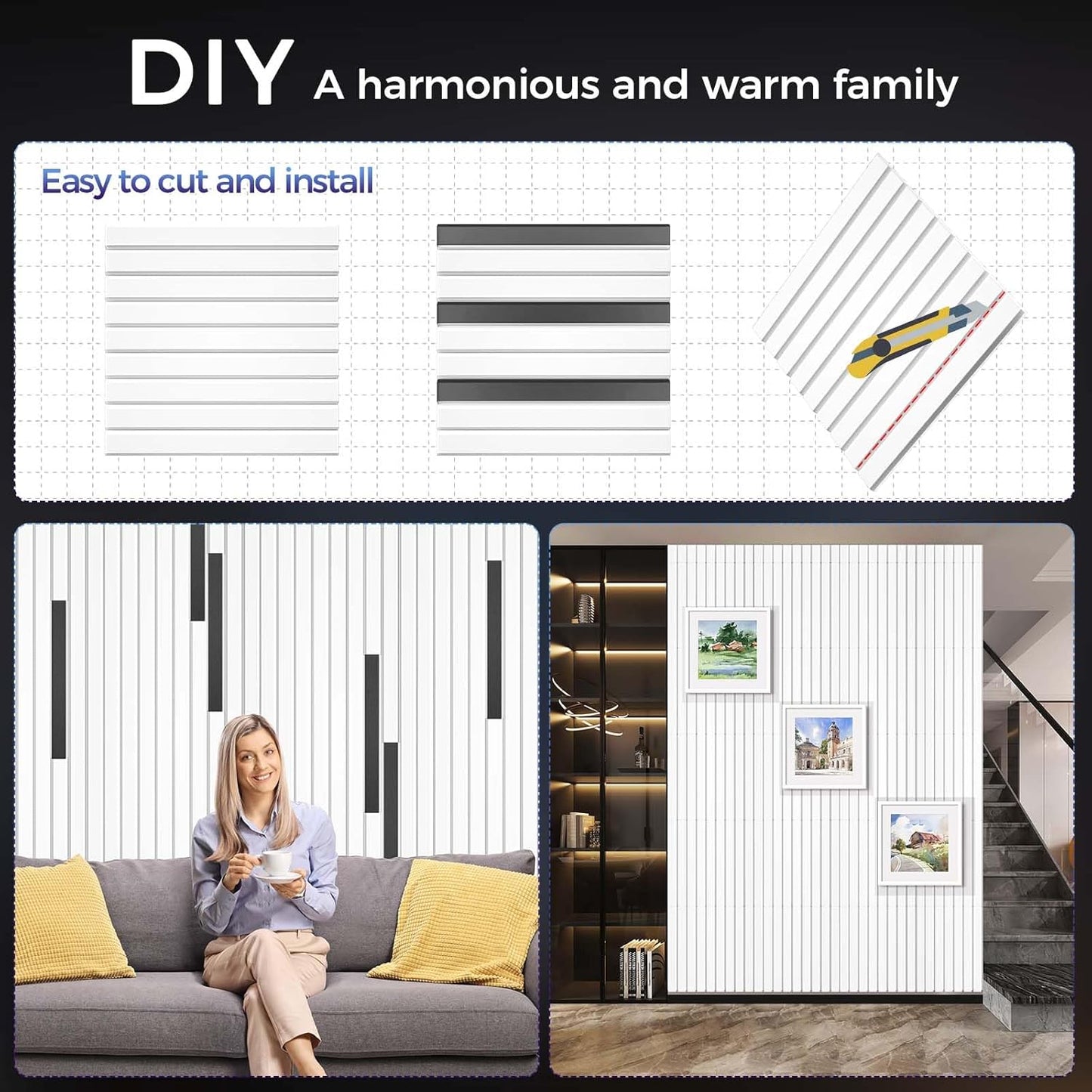 12 Pack Large Soundproof Wall Panels, 15.7 x 15.7 x 0.47 in Sound Proof Foam Panels for Walls, 1.2lb/ft³ High Density, Thicker 0.47in, Acoustic Panels, Sound Dampening Panels White