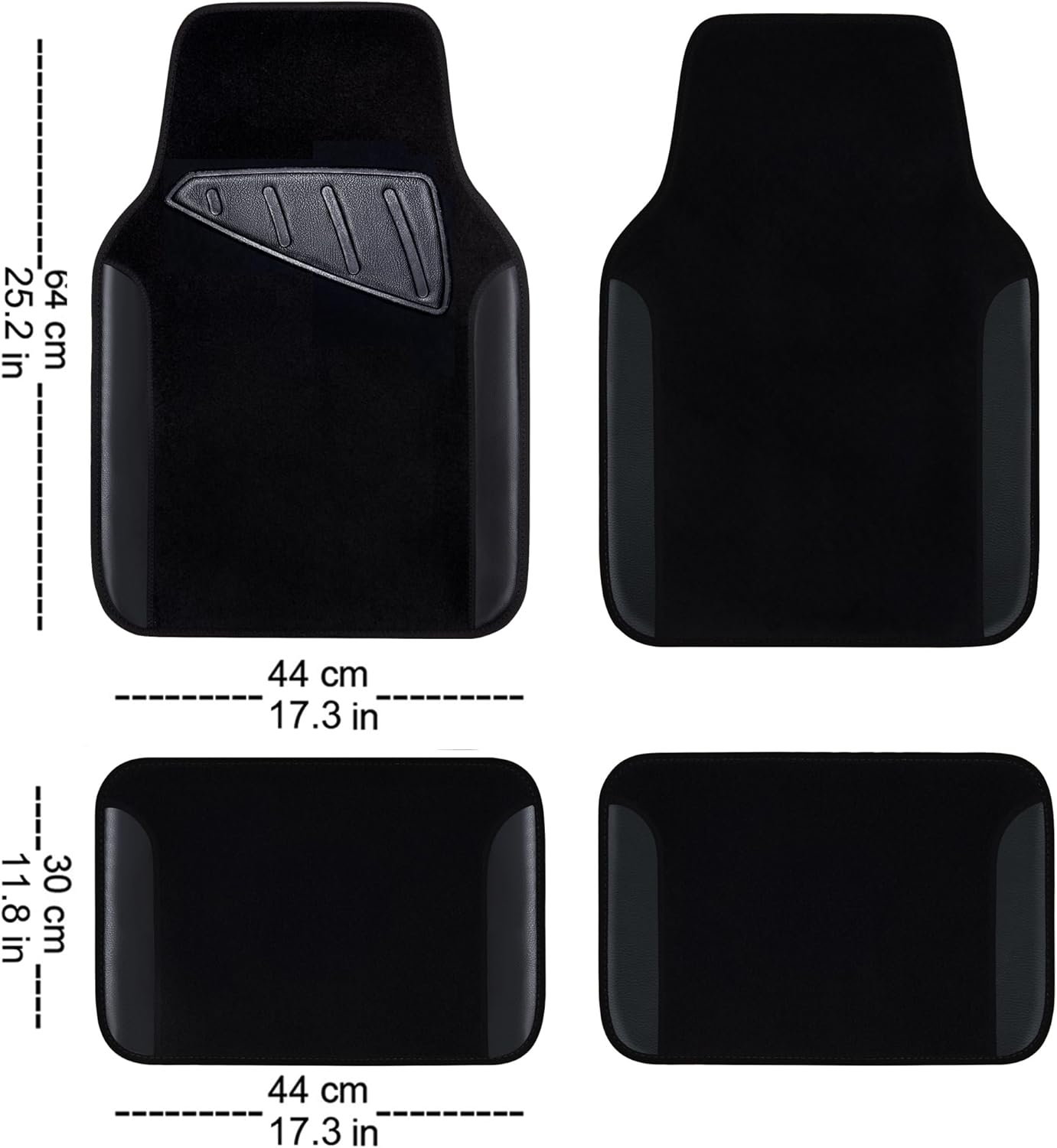 CAR PASS 3D Air Mesh Car Seat Covers Full Sets w/5mm Sponge, 4Pcs Waterproof Car Floor Mats, Steering Wheel Cover Universal Fit for SUV Sedan Truck, Airbag Compatible Automotive Interior(Black)