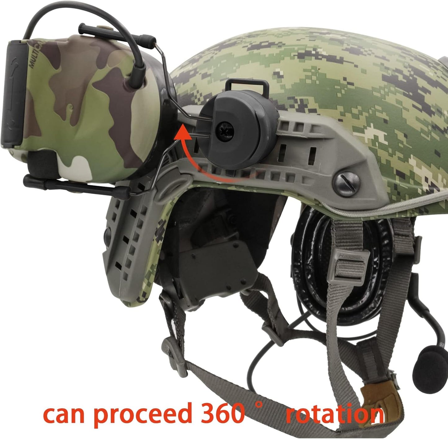 COMTA 2 Helmet-Type Tactical Headset with U94 PTT 2pin，Noise Canceling Headphones，for Airsoft Hunting Shooting