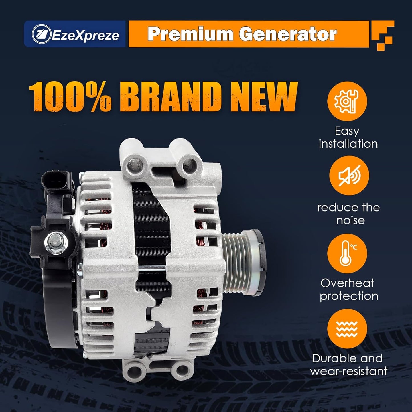 EzeXpreze Alternator for BMW 128i 2008-2013, 328i 2007-2013, 328i xDrive 2007-2008, 328xi 2008-2010, 528i 2009-2010, 528i xDrive 2008, 528xi 2007-2010 X3 X5, 3.0L L6, OE #12317555926 12317551256