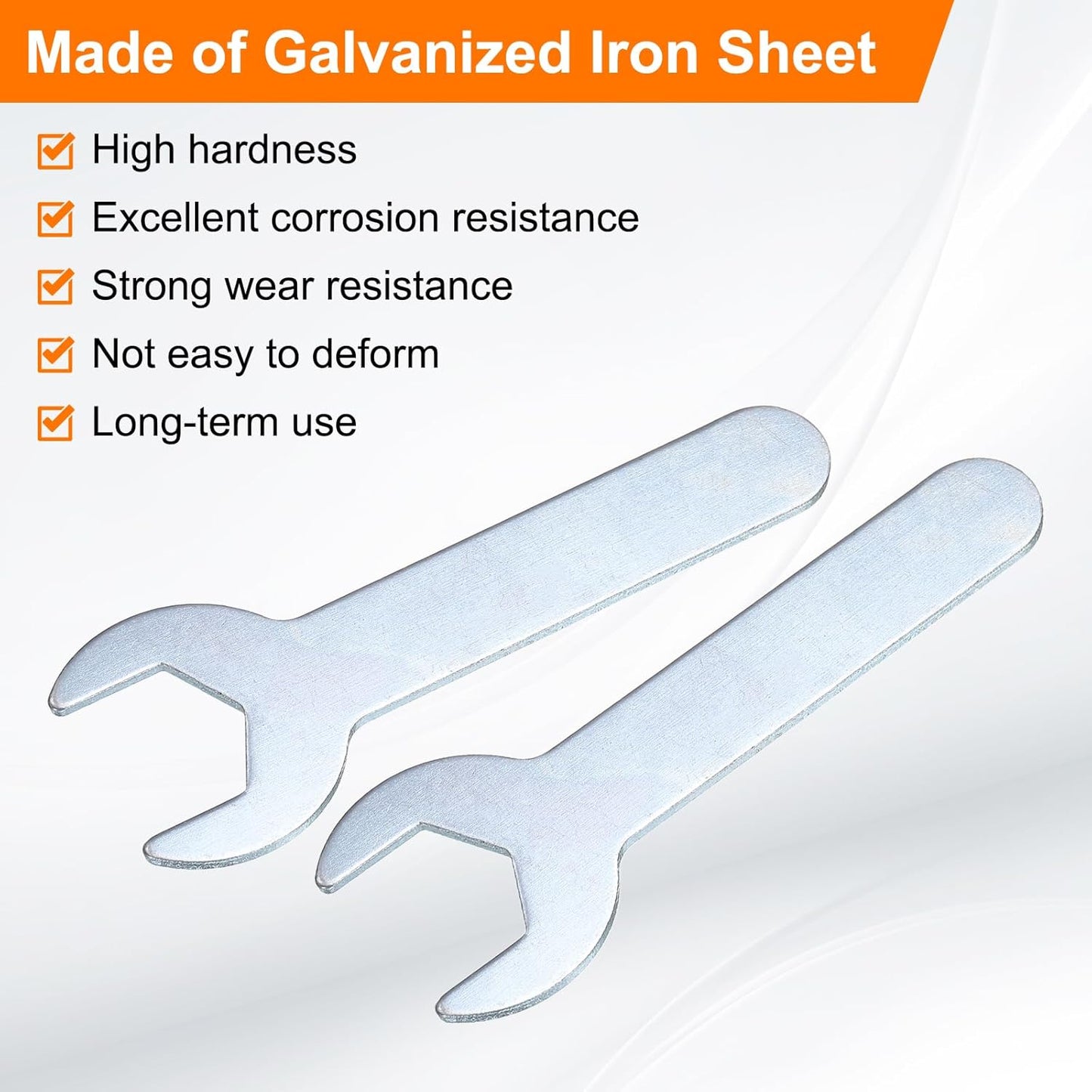 HARFINGTON 10pcs Small Wrench 14x70x1.5mm Metric U-Shaped Single Open Ended Spanner Super Thin Flat Head Galvanizing Wrench for Automotive Repair Furniture Assembly