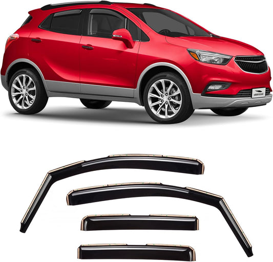 Voron Glass in-Channel Extra Durable Rain Guards for Buick Encore 2013-2022, Window Deflectors, Vent Window Visors, 4 Pieces - 200279