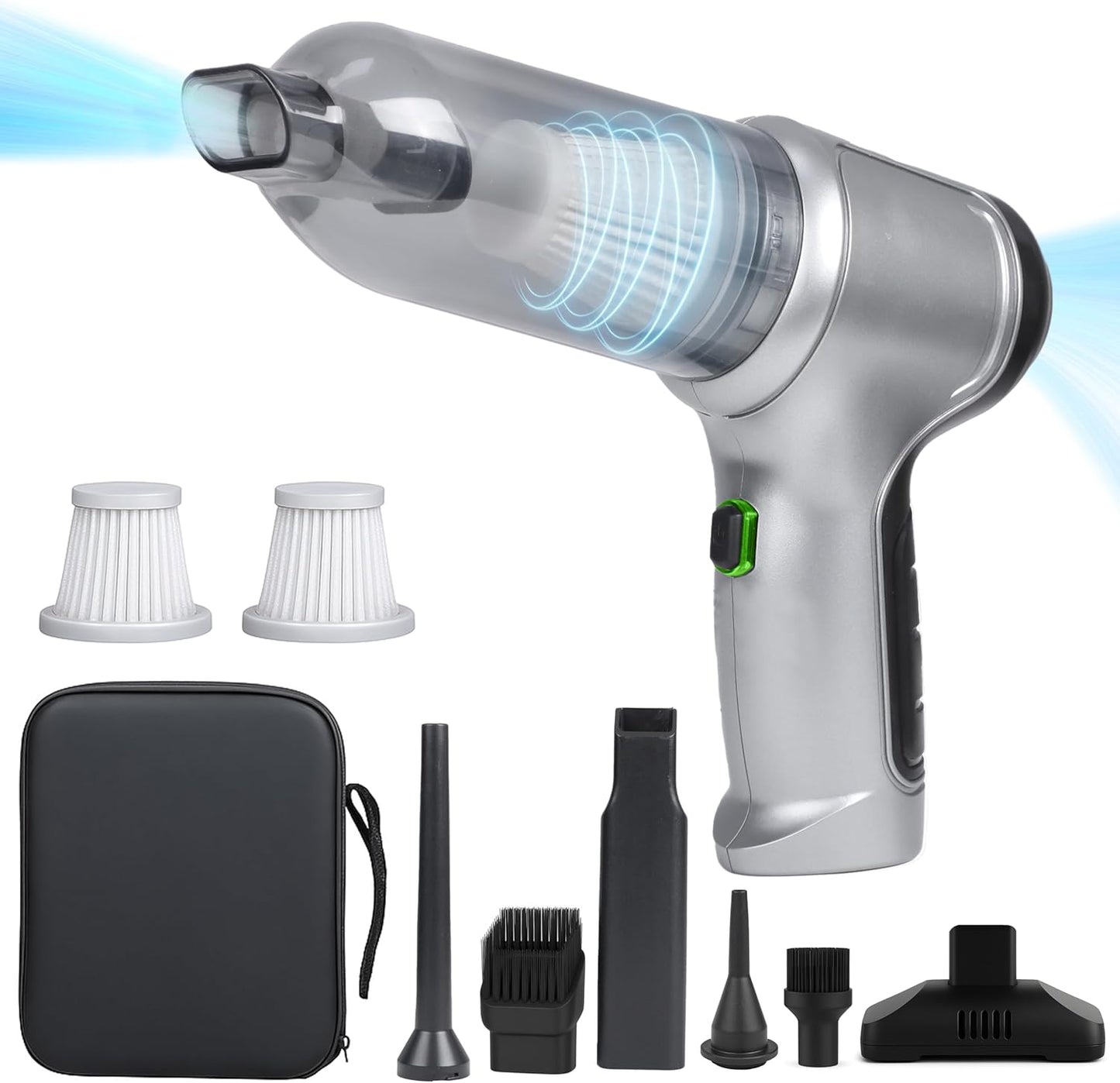 EcoNour Cordless Handheld Car Vacuum Cleaner | 120W Power, Dual Battery & 12000Pa High Power Mini Vacuum for Car Detailing | Rechargeable Dust Buster, Portable Handheld Vacuum for Home & Pet Hair