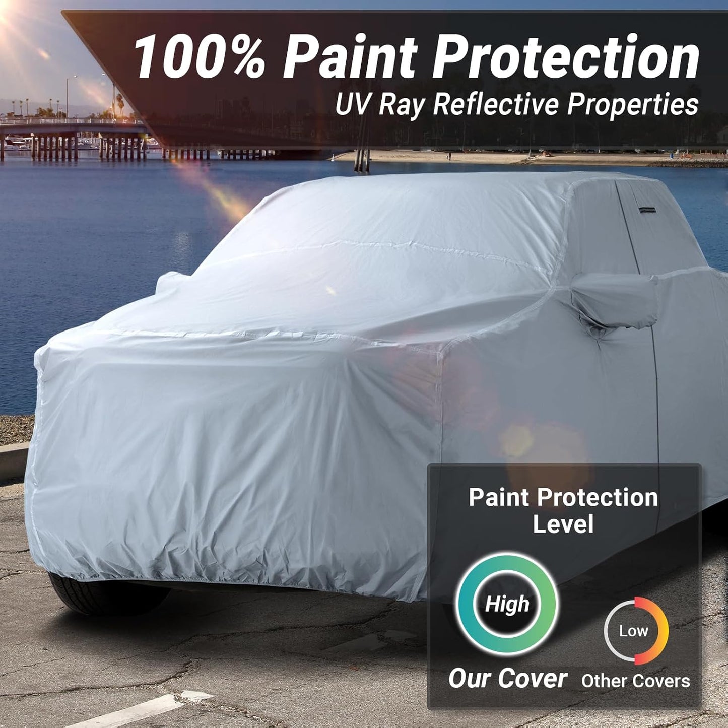 iCarCover Fits 2015-2024 Colorado Crew Cab, 5.1 ft Short Bed Chevy Truck Cover Automobiles Form-Fit Padded Full Exterior Waterproof Automobiles Protection Covers