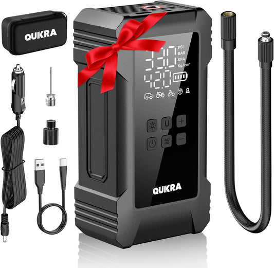 NW08 Tire Inflator Portable Air Compressor for Heavy-duty Vehicle, Dual Cylinder Cordless Air Pump for Car Tires with 12000mAh Battery Capacity, 4× Faster 150PSI Car Tire Pump for SUV, Truck, Pickup