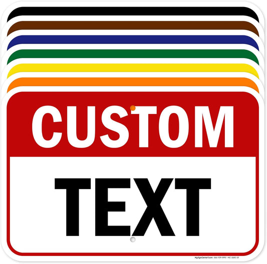 Custom Sign, Custom Sign for Business, Indoor/Outdoor use. 12x18 Inches, Rust Free .063 Aluminum, Fade Resistant, Made in USA by My Sign Center (Header)