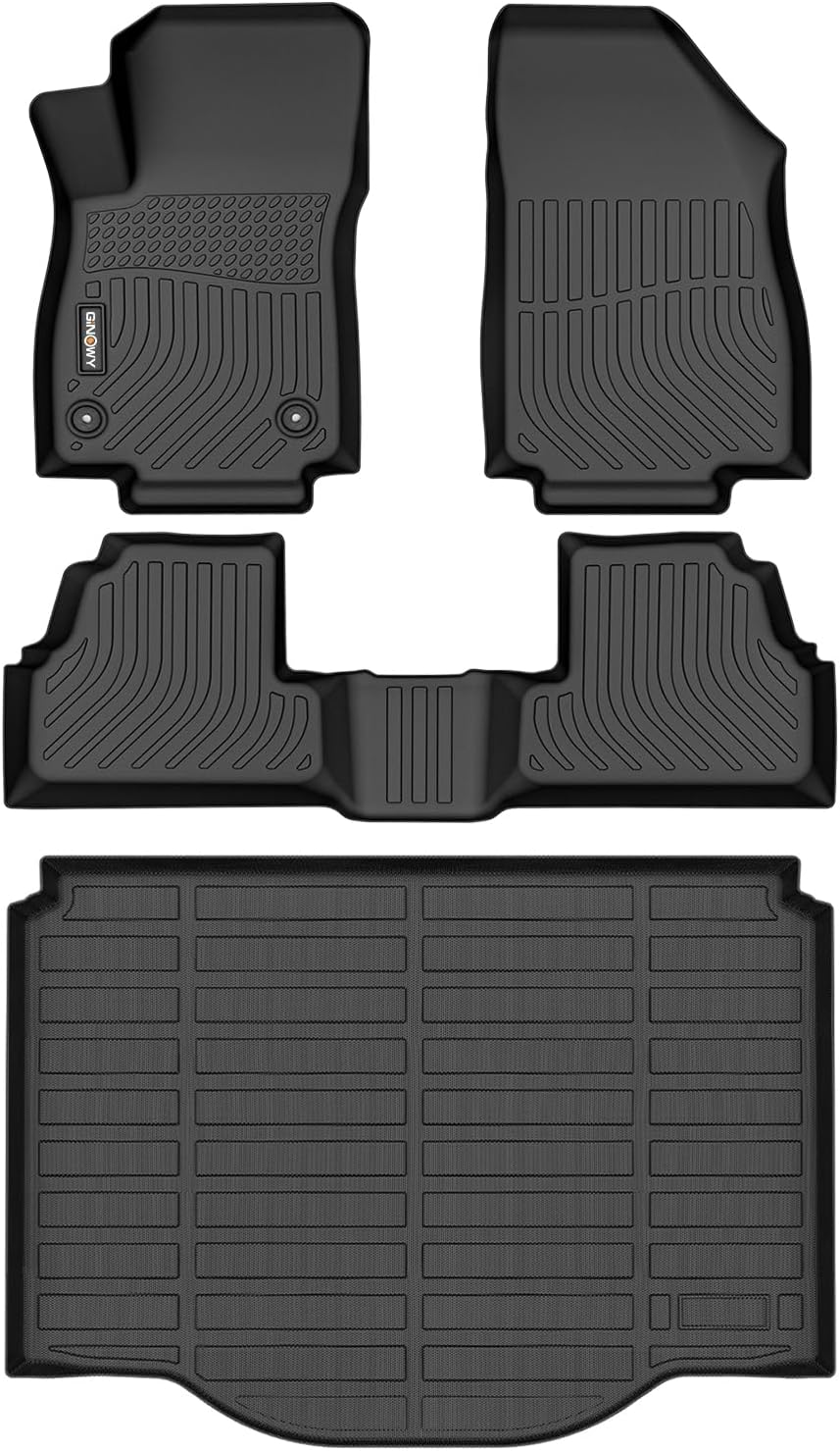 GINOWY-Floor Mats & Cargo Liner for Chevy Trax 2014-2023 & Buick Encore 2013-2023(Not for GX) TPE All Weather Trax Car Mats, Non-Slip Trunk Mat Waterproof Trax Floor Liners Accessories Black
