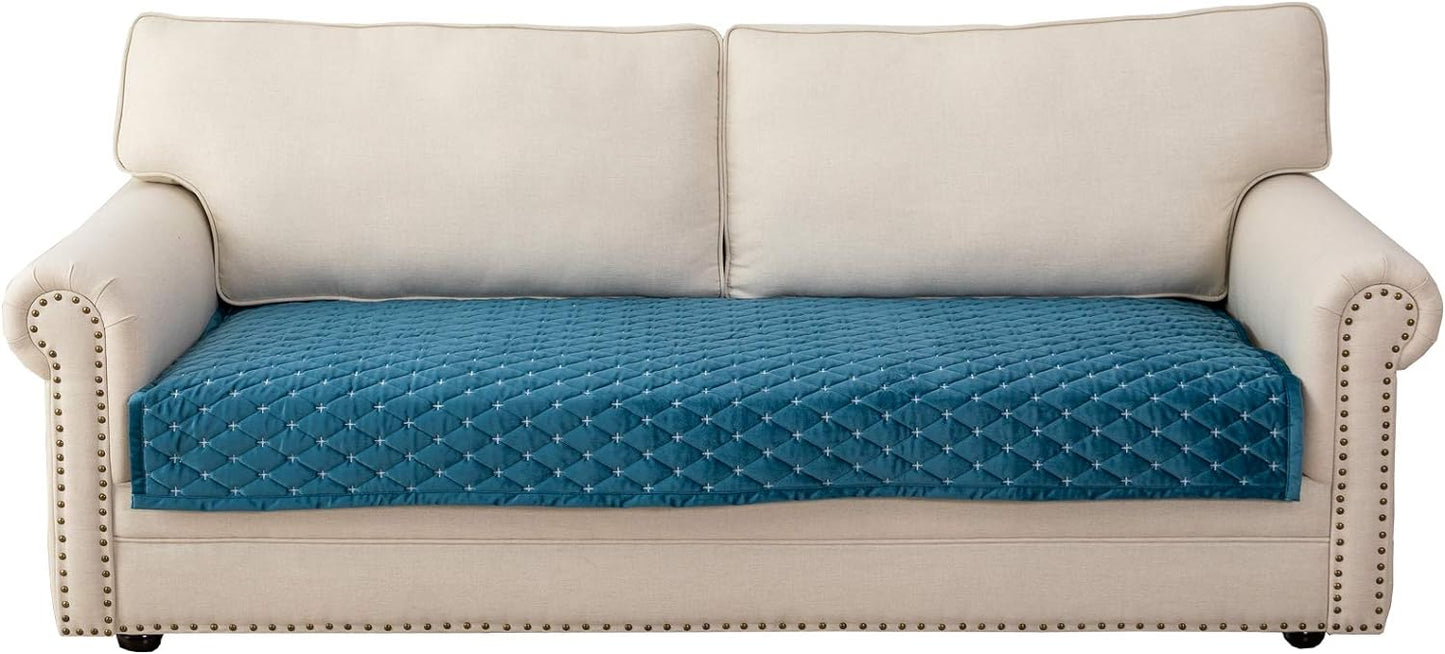 Eismodra Couch Cover,Sectional Couch Covers,Sofa Covers for 3 Cushion Couch,Anti-Slip Sofa Slipcovers for Dogs Cats Kids Loveseat Recliner L Shaped Armrest Backrest,Blue 36''x63''(Only 1 Piece)