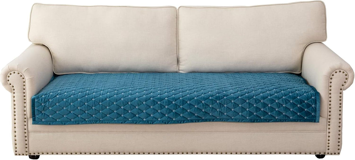 Eismodra Couch Cover,Sectional Couch Covers,Sofa Covers for 3 Cushion Couch,Anti-Slip Sofa Slipcovers for Dogs Cats Kids Loveseat Recliner L Shaped Armrest Backrest,Blue 36''x70''(Only 1 Piece)