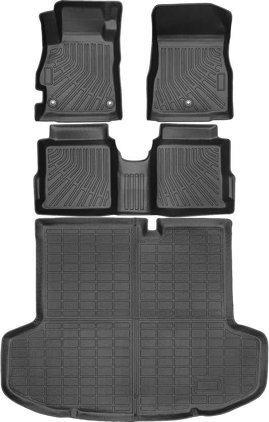 Floor Mats & Cargo Liner Custom for 2020-2025 Nissan Versa All Weather Protection TPE Floor Liners Front& Rear Row Full Set Nissan Versa Accessories,Black