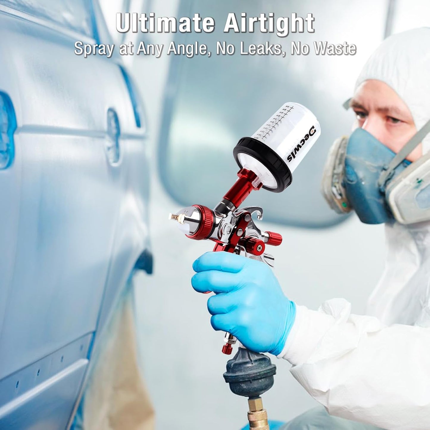 Disposable Paint Cups 6 Ounce(165ml), Mini Paint Mixing Cups with Lid and 30 Pack Paint Cup for Automotive Spray Gun, 125-Micron Filter, 2 Hard Cup with Retainer Ring, 20 Plugs, 1 Stirrer, 1 Seal Tape