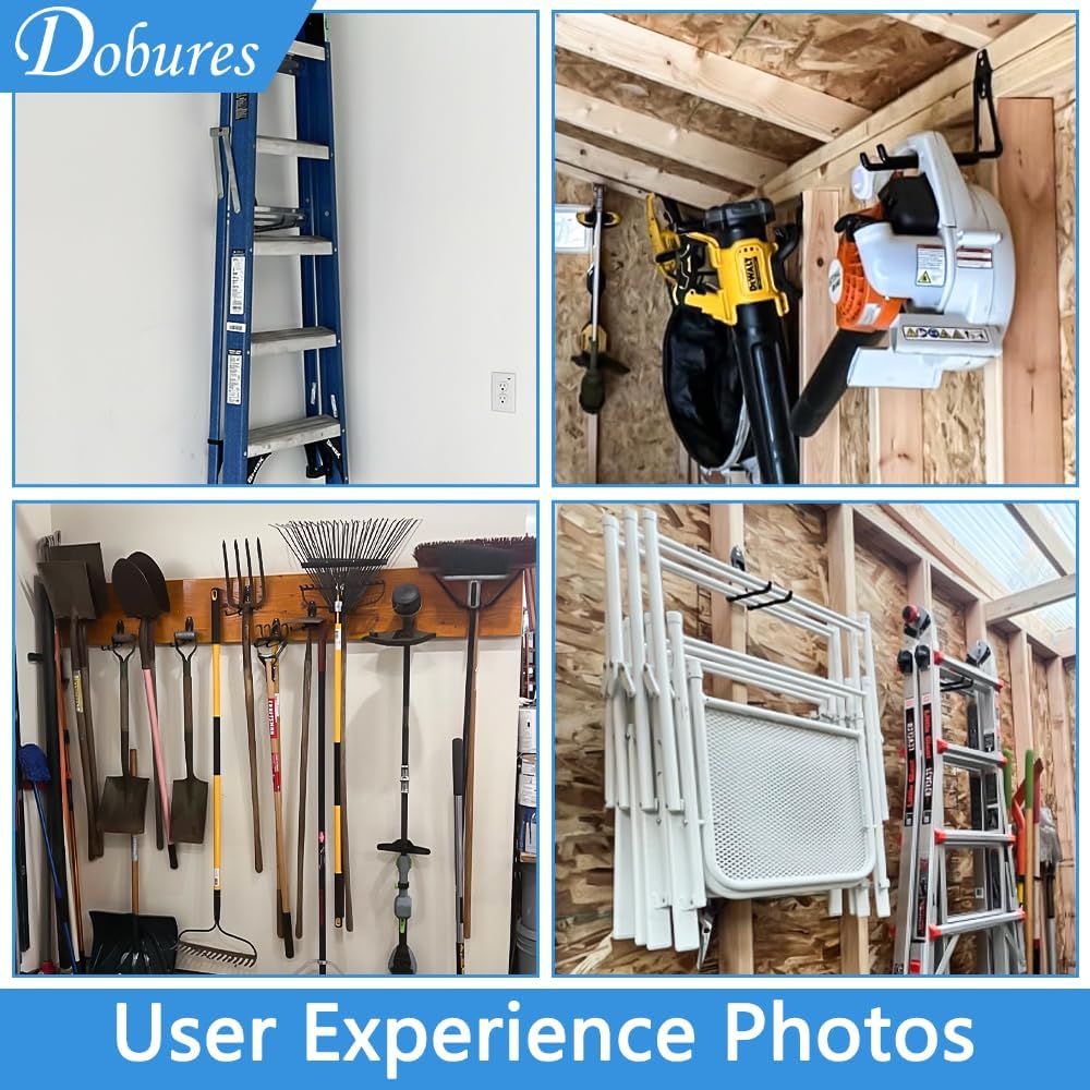 Garage Hooks Heavy Duty Hooks,7.4 inch Wall Mount Hanger Rack Garage Wall Heavy Duty Storage Hangers Wall Mount Organizer to Hang Chairs, Strollers,Power Tools, Garden Tools,Tire and More (4 pack)