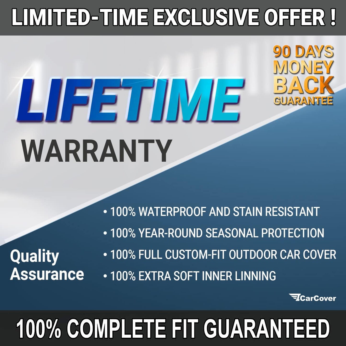 iCarCover Premium Car Cover for 1955-1957 Chevy Nomad Wagon Heavy Duty Waterproof All Weather Automobiles Custom Fit Indoor Outdoor UV Snow Protection Covers with Straps and Bag