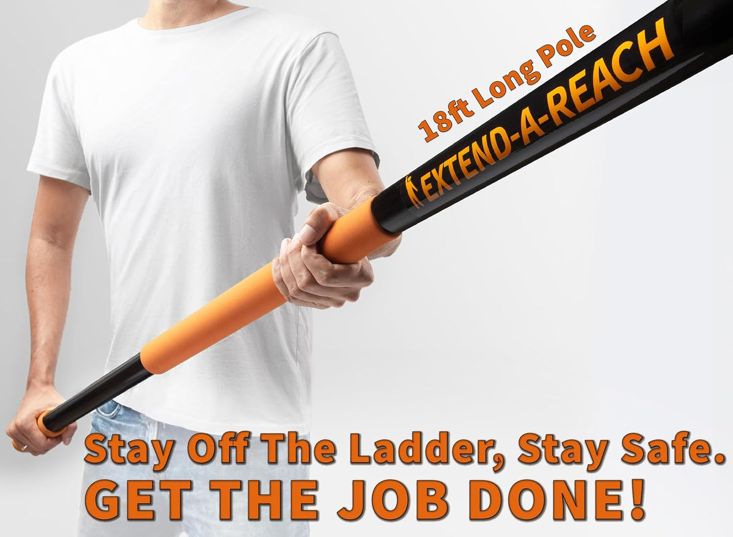 24 Feet High Reach Ceiling Dusters Set with 5-18 ft Extension Pole for Cleaning // Extendable Telescoping Long Reach Cobweb & Feather Dusters for High Ceiling // Extendable Ceiling Fan Blade Cleaner