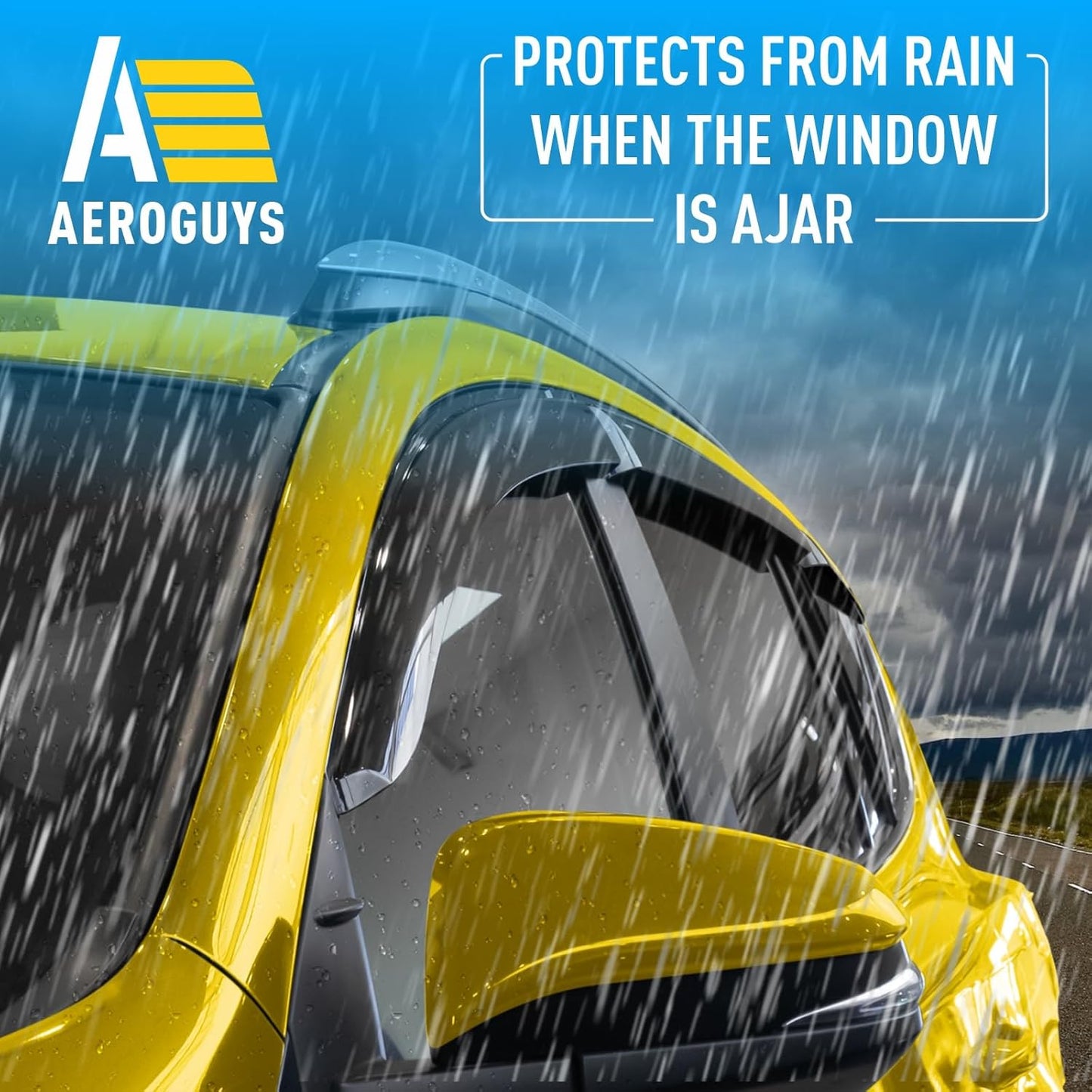 Extra Durable Window Deflectors Tape-On Window Visors Rain Guards Fit for Toyota RAV4 2013-2018, Sun Visors, Wind Vent for Shades, Exterior Car Accessories - 6pcs. AG0245