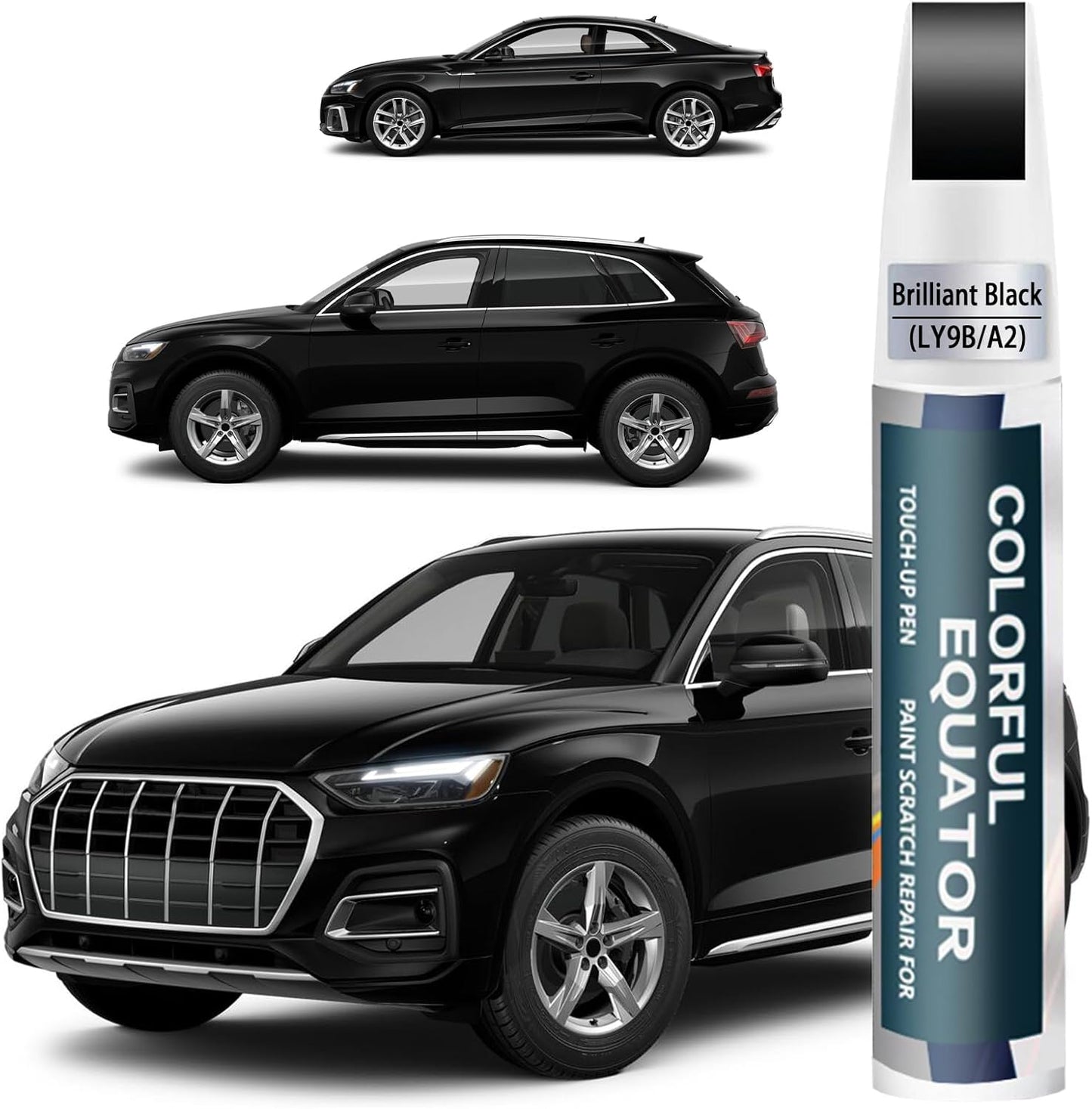 Brilliant Black(LY9B/A2) Touch Up Paint Compatible with Audi, Car Paint Pen Scratch Repair Two-In-One Touch Up Paint, Premium Car Scratch Remover for Deep Scratches