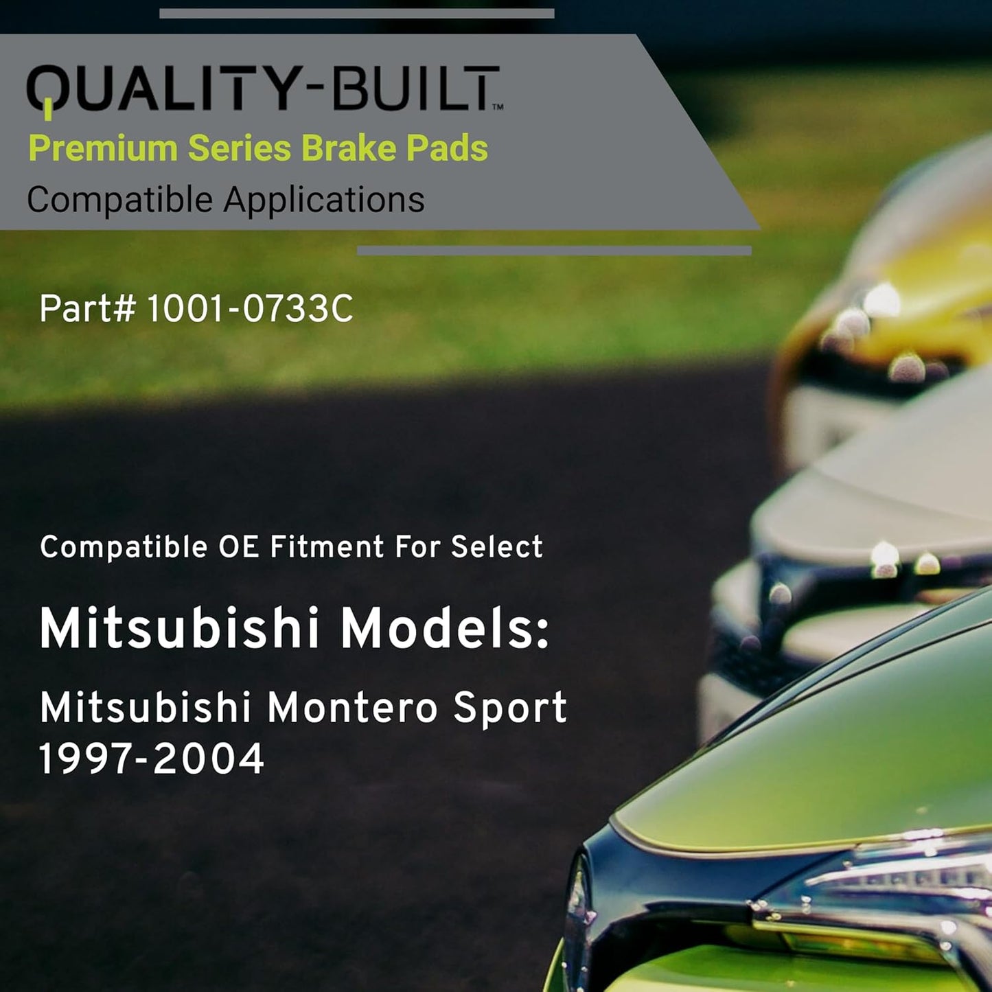 Premium Ceramic Rear Brake Pads (1001-0733C) Compatible with Mitsubishi Montero Sport 1997-2004