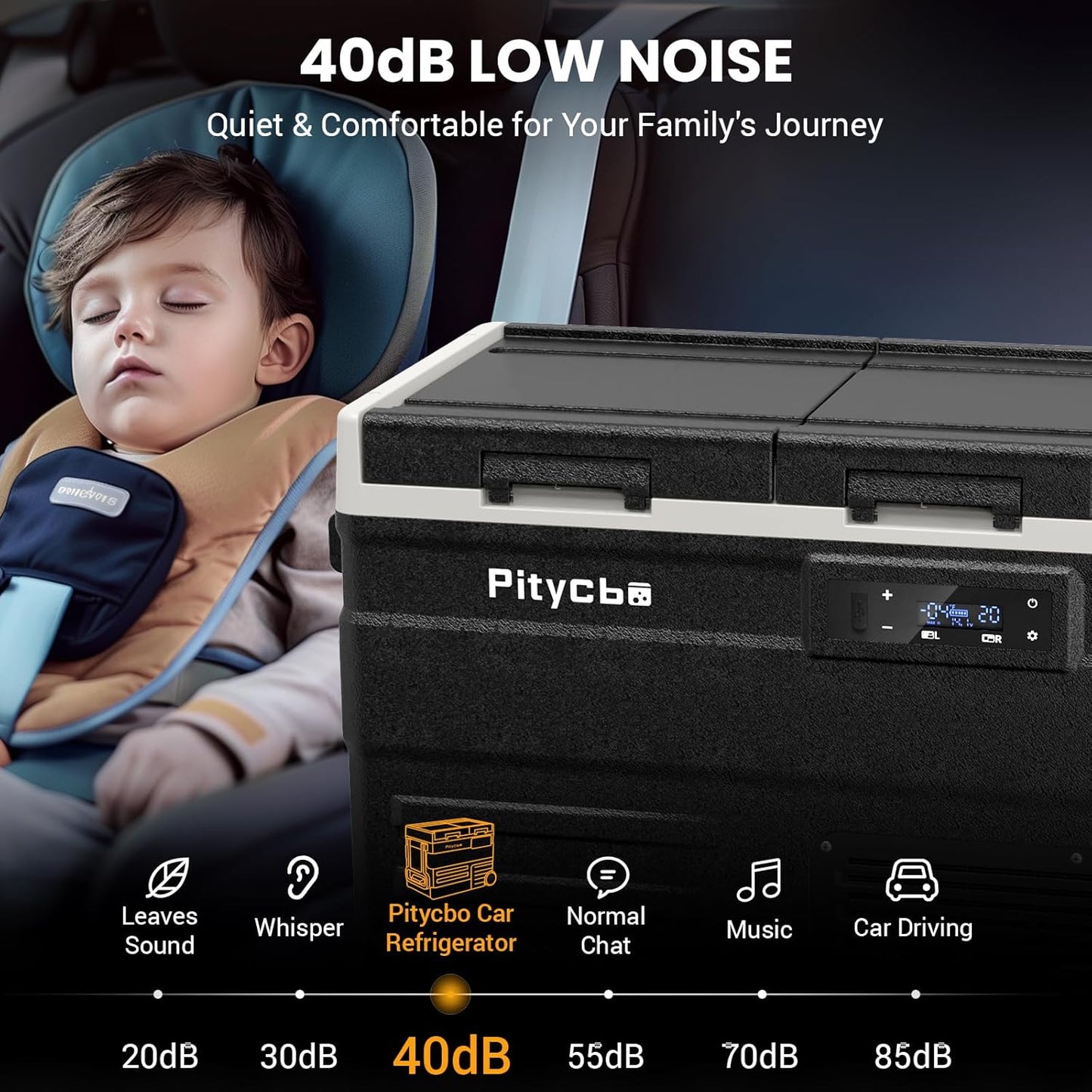 Car Refrigerator 12v Portable Fridge for Car, Auto 53 Quart Dual Zone Freezer Compressor Cooler, -4℉—68℉ 12/24V DC 100~240 Volt AC for Truck, Camping, Travel, Vehicles, RV