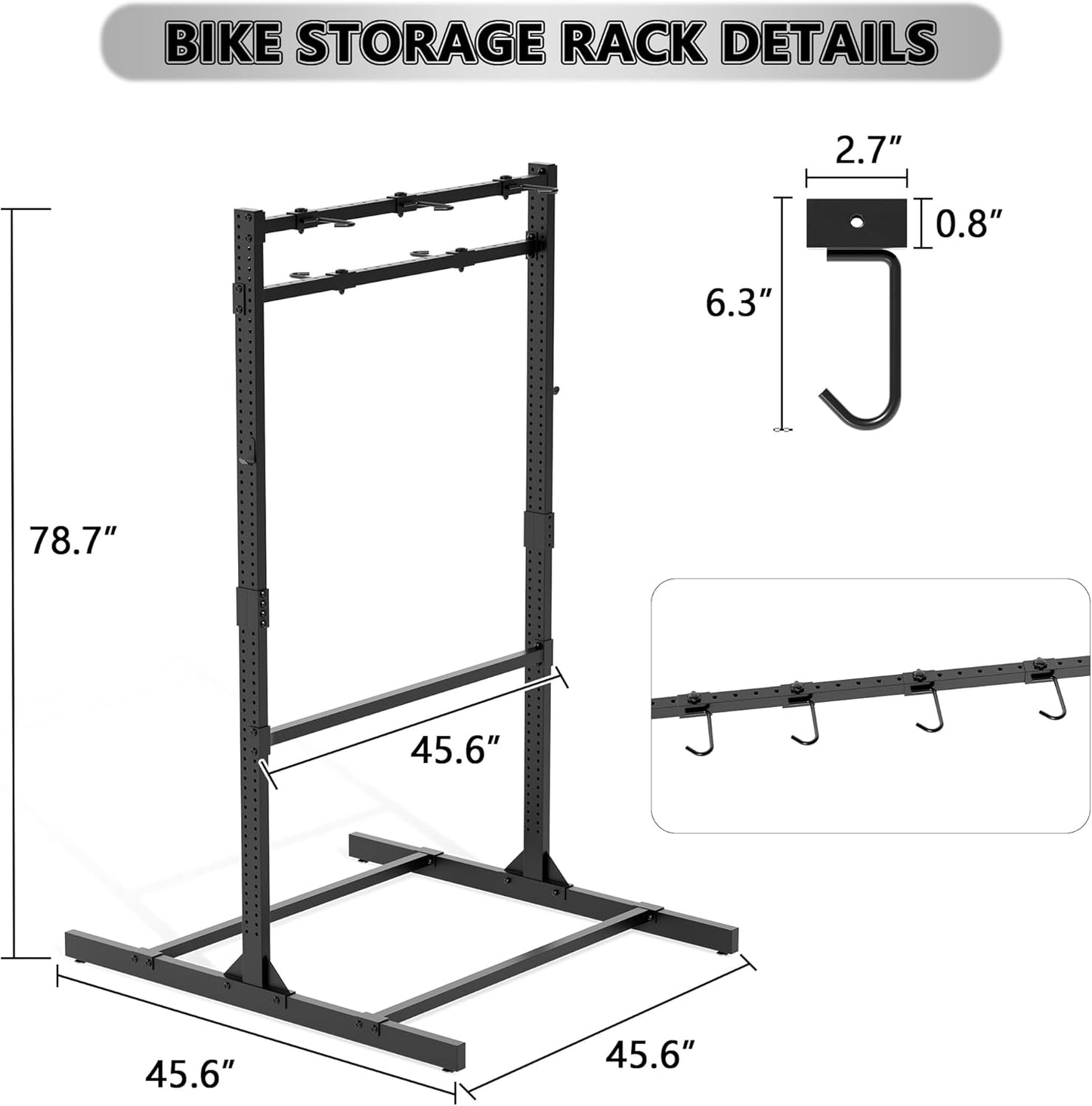 Freestanding Bike Storage Rack, Heavy-Duty Steel Vertical Bike Rack for Indoor Outdoor Floor Stand Max 8 Bike Bicycle Organizer, 600LBS Bike Storage Rack for Home and Garage