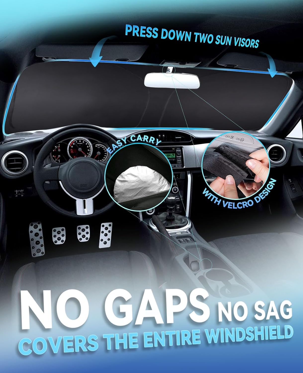 Car Sun Shade Windshield Sunshade for Kia Telluride 2020-2023 2024 2025 Front Window Sun Shields Custom fit Telluride Sunscreen Double Layers 240T Refleactor Sun Visor Blocks UV