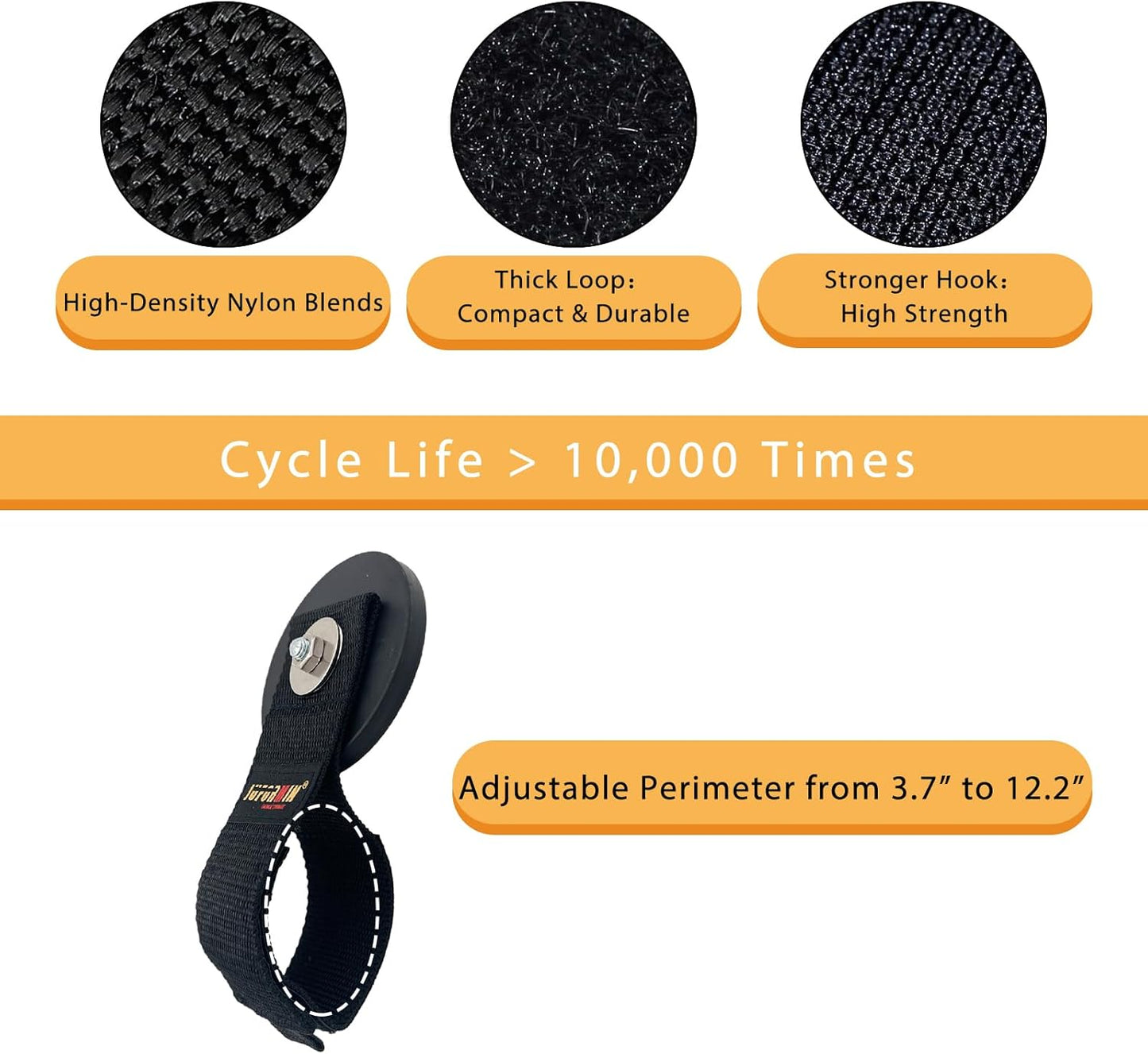 Heavy Duty Magnetic Hook, Magnetic Tool Holder, Magnetic Garage Hooks, Extension Cord Strap for Cable, Rope, Wire Storage in Garage,Workshop,RV,Pick-up(Dia.3.46" Magnet * 2Pcs)