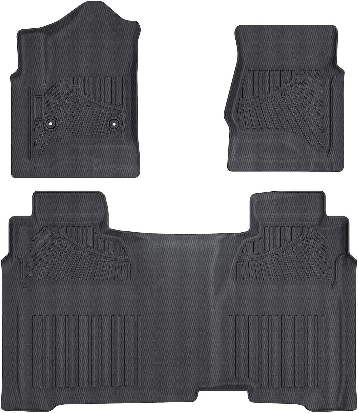 Cartist Floor Mats Fit for 2014-2018 Chevy Silverado & GMC Sierra 1500 Crew Cab;2015-2019 Silverado/Sierra 2500HD/3500 HD Crew Cab, All Weather TPE Custom Fit Silverado Floor Mats 1st & 2nd Row