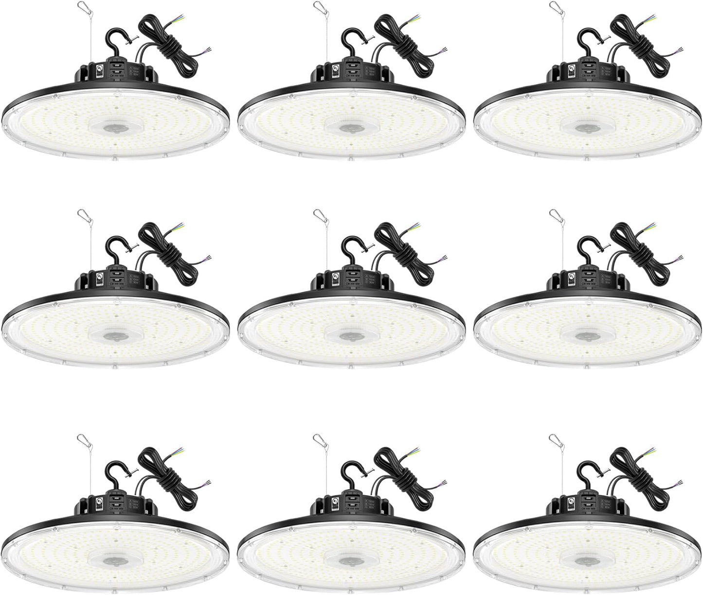 BBESTLED 9Pack UFO LED Low Bay Light 4000K 80W 100W 150W 21,000Lumen 3000K Highbay UFO Lights for Workshop Garage Office LED Industrial High Bay Light 5000K