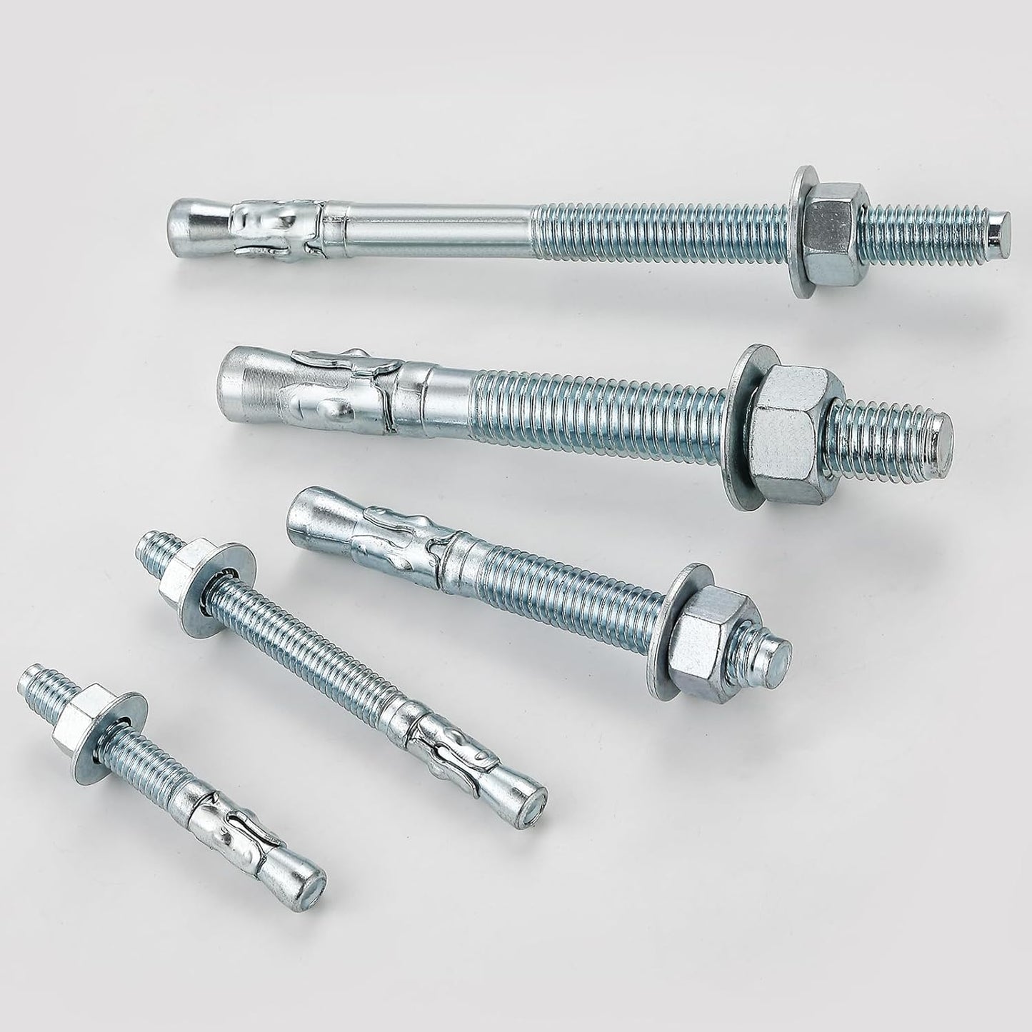 1/4x2-1/4 10Pcs Inch Standard Fasteners for Heavy-Duty Zinc Wedge Anchors for Cement and Concrete