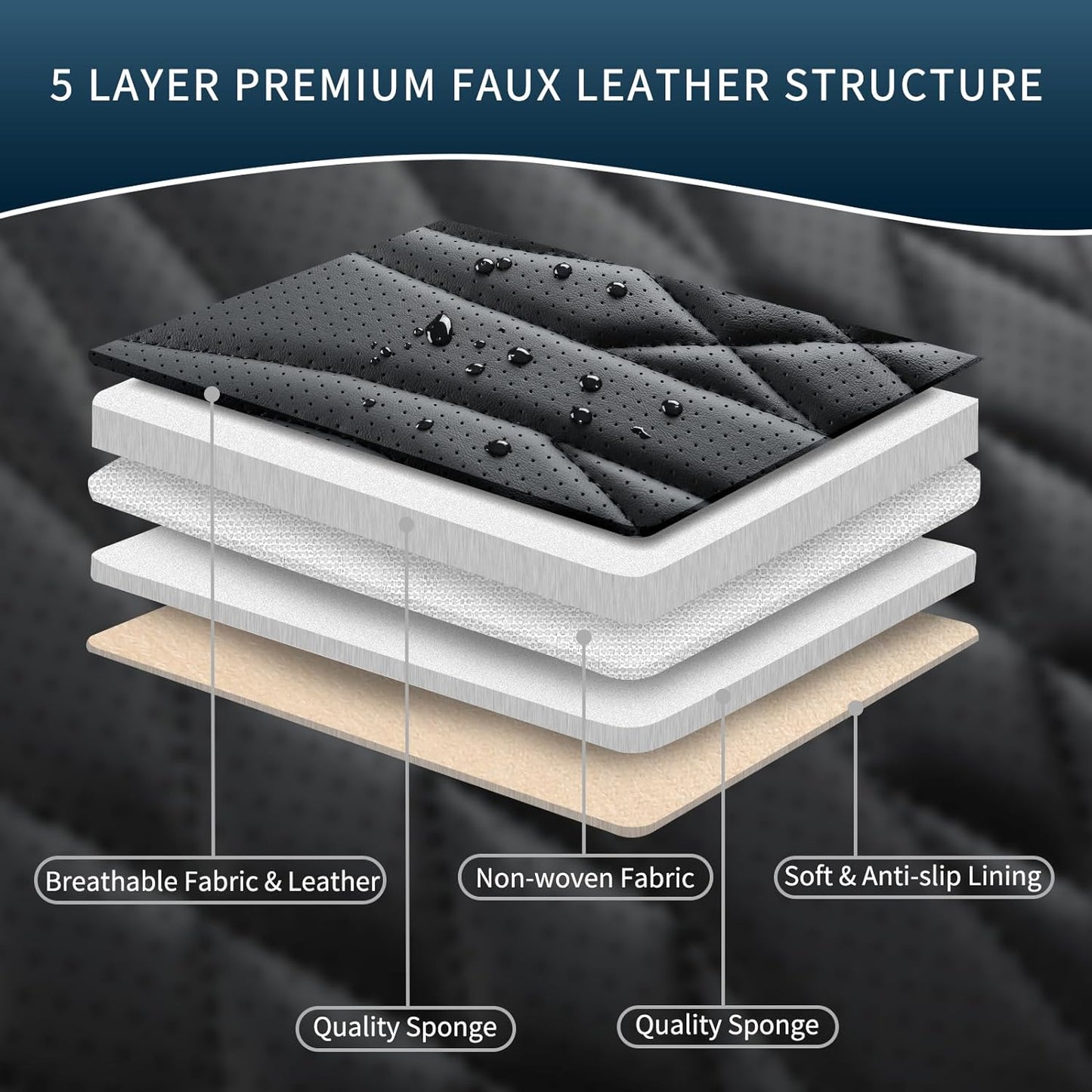 Car Seat Covers Front Seats, Car Seat Protector Waterproof, Car Seat Cushion Nappa Leather, Driver Seat Cover Brown Carseat Cover Universal Fit for Most Cars Brown&Black