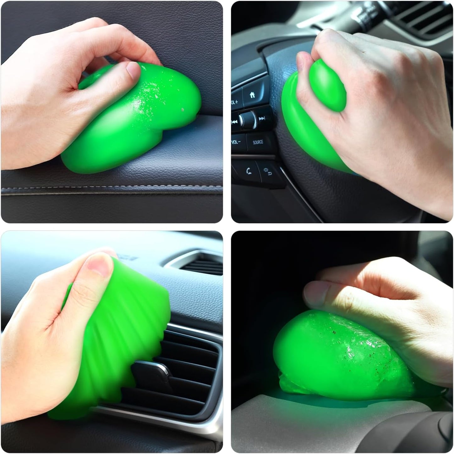DNA MOTORING Car Cleaning Gels Auto Detailing Tools Cleaning Putty Car Interior Cleaner, Car Jelly Cleaner, Keyboard Cleaner, Car Cleaning Supplies Car Gifts for Men Women,Green, TOOLS-00255