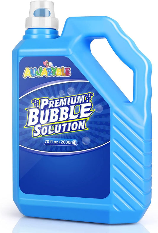 Bubble Solution Refill 70 OZ | Pre-Mix Premium Bubble Refill Solution No Measuring Required | Bubbles for Kids | Bubbles Refills | Bubbles Bulk | Bubble Machine Solution | Kids Easy Grip Bottle