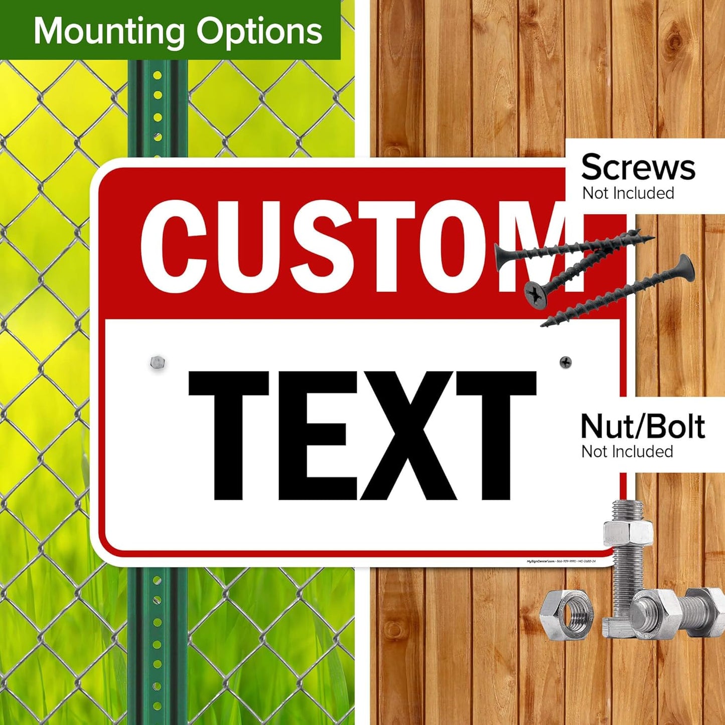 Custom Sign, Custom Sign for Business, Indoor/Outdoor use. 18x24 Inches, Rust Free .063 Aluminum, Fade Resistant, Made in USA by My Sign Center (Header)