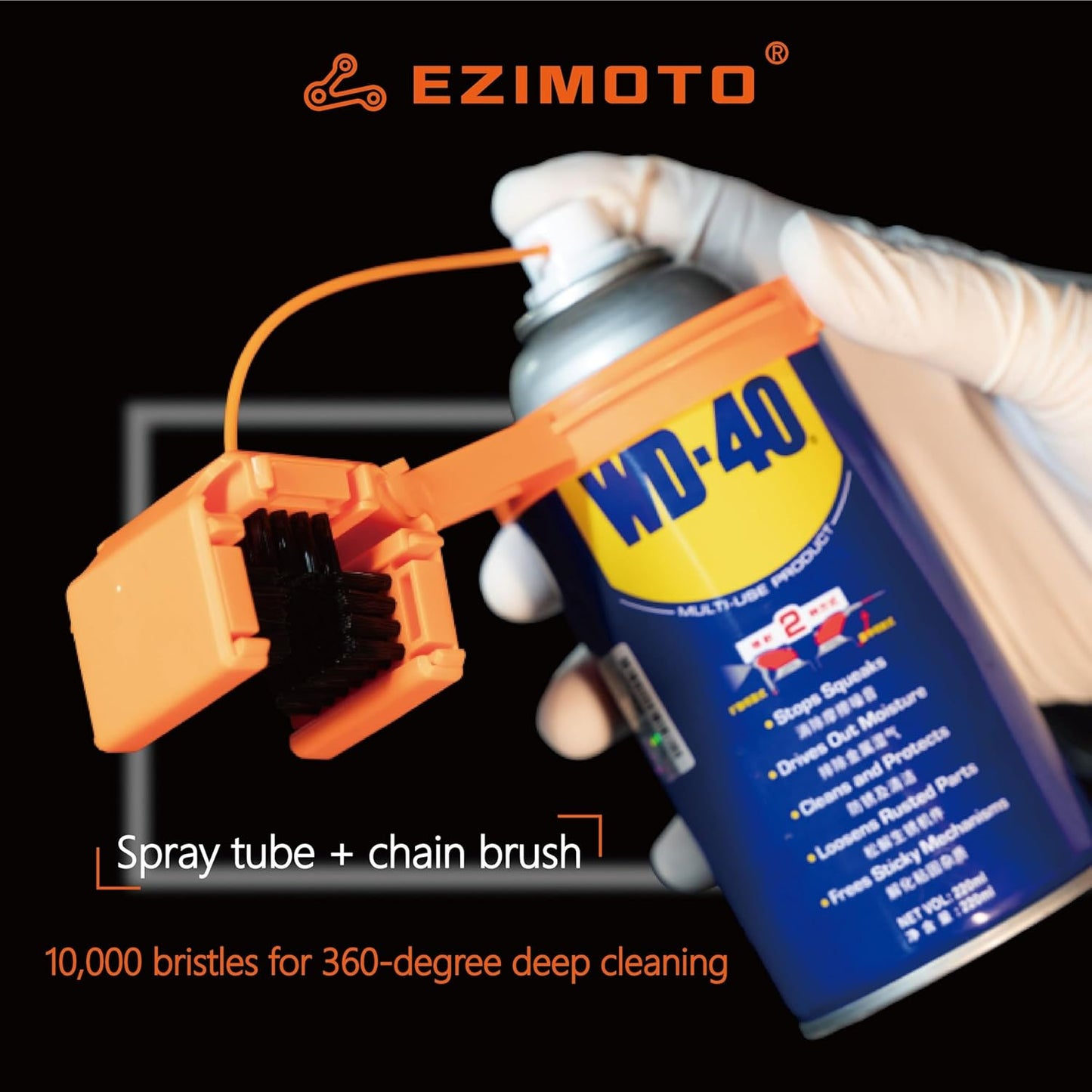 Bluebark Motorcycle Chain Cleaning Kit & Bike Chain Cleanse, (Only Suitable for Sizes 428, 520, 525, 530) Chain Brush & Oiler for Motorcycles and Bicycles (Cleaner Not Included)