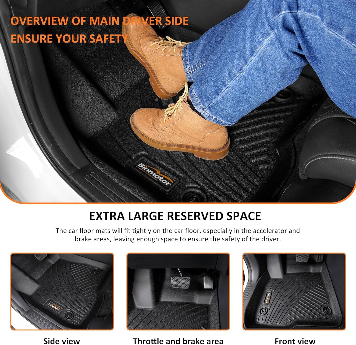 Binmotor-All Weather Floor Mats Cargo Liner for Mazda CX-5 2017 2018 2019 2020 2021 2022, Car Floor Mat CX5, Trunk Cargo Mat for Mazda CX5 Accessories Car Mats