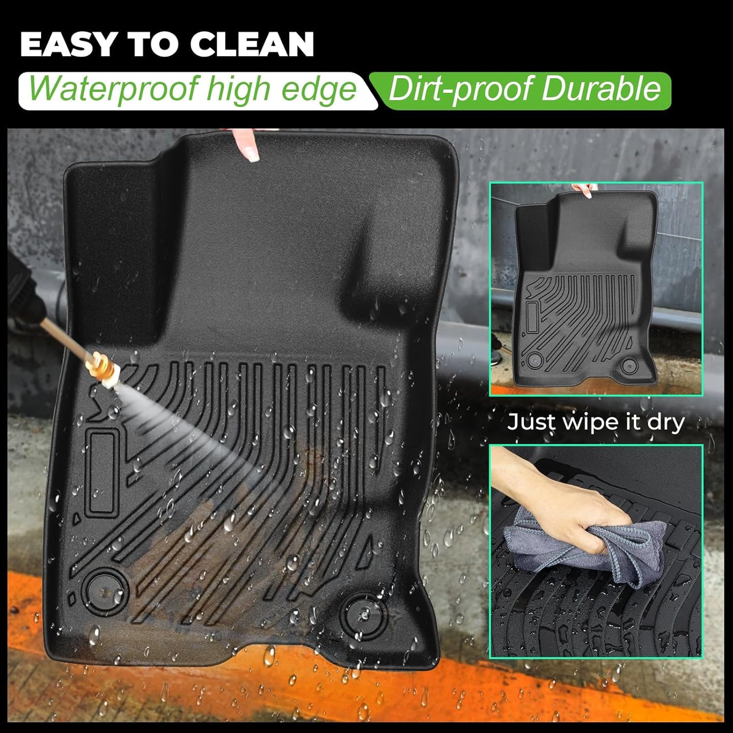 Floor Mats & Cargo Liner Set Custom Fit for Ford Escape Hybrid 2020-2025 All Weather Protection for Car Mats Anti-Slip TPE Odorless Floor Liners Ford Escape Hybrid Accessories Waterproof Trunk Mat