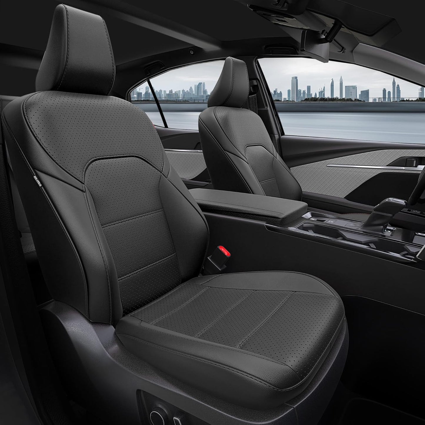 for Toyota Camry Seat Covers LE SE 2025 - Custom Fit Car Seat Covers Full Set, Leather Seat Covers for Cars, Waterproof Car Seat Cover, Black