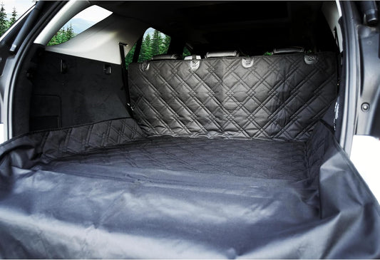 Bulldogology SUV Cargo Liner for Dogs 55"x106" Heavy Duty Pet Trunk Cargo Cover - Dog Car Seat Cover Waterproof Nonslip - Dog Hair, Muddy Paws, Scratches Cover Protector for Cars Vans (X-Large, Black)