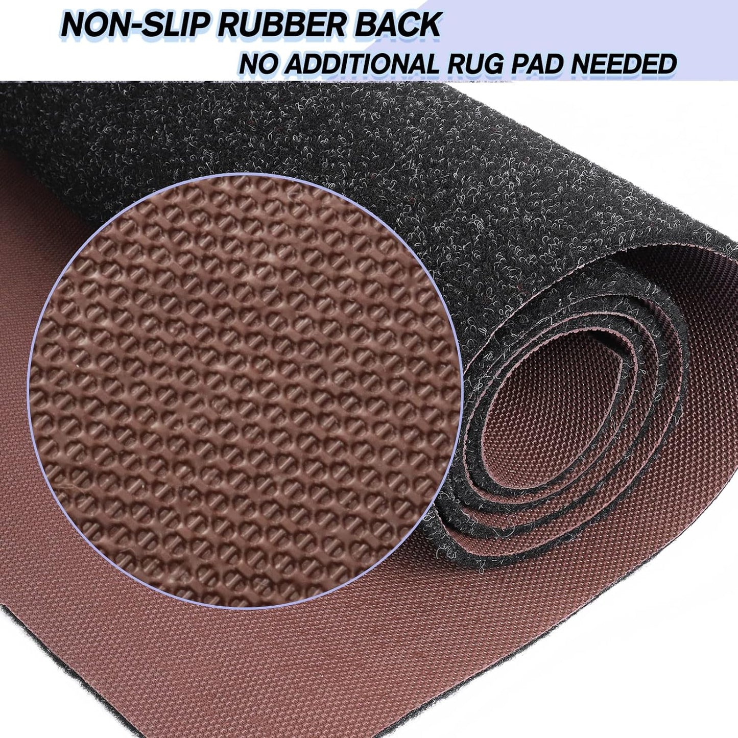 Custom Size Backed Non-Slip Area Rugs Runner, Easy Clean, Waterproof Runner Rugs for Hallway Entryway, Kitchen, Laundry, 2FT x 77FT, Black