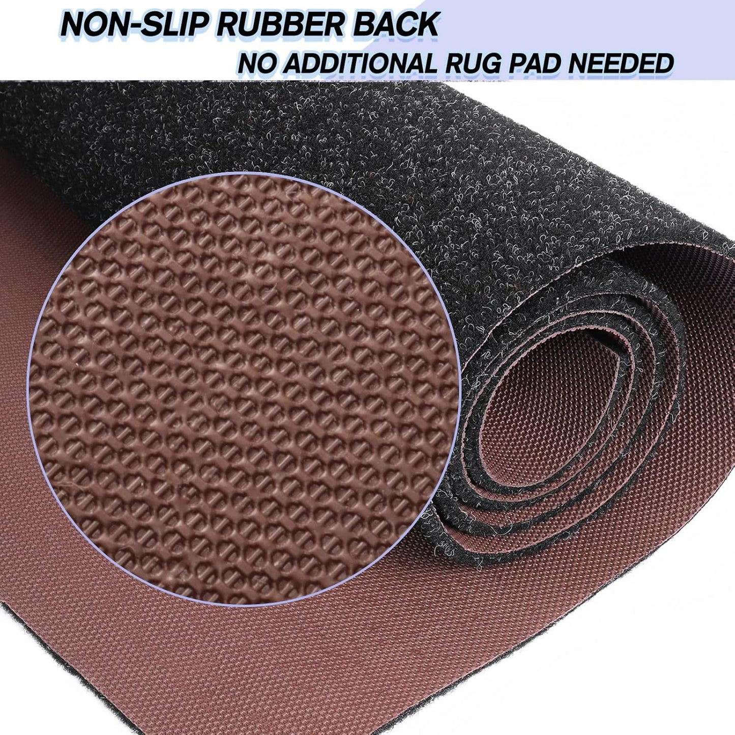 Custom Size Backed Non-Slip Area Rugs Runner, Easy Clean, Waterproof Runner Rugs for Hallway Entryway, Kitchen, Laundry, 3FT x 68FT, Black