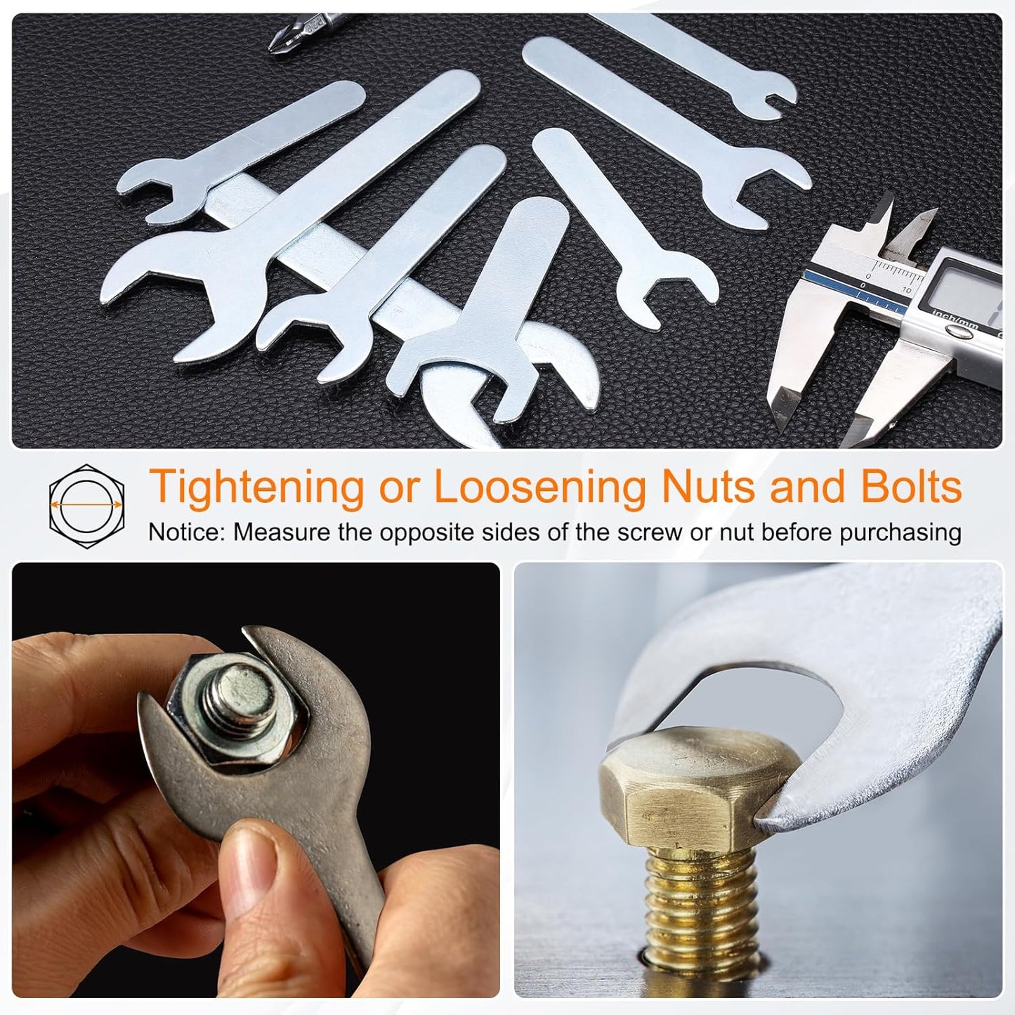 HARFINGTON 10pcs Small Wrench 4x66x1.5mm Metric U-Shaped Single Open Ended Spanner Super Thin Flat Head Galvanizing Wrench for Automotive Repair Furniture Assembly