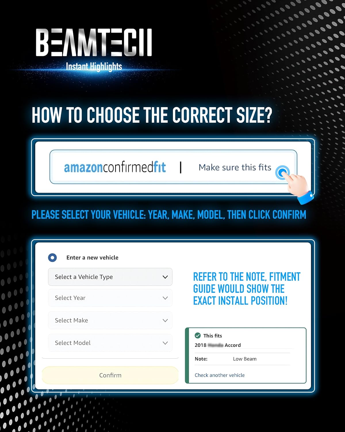 BEAMTECH H11 Bulb, H8 H9 Fog Light Bulb Fanless in Line 6500K Light Bulb Pack of 2