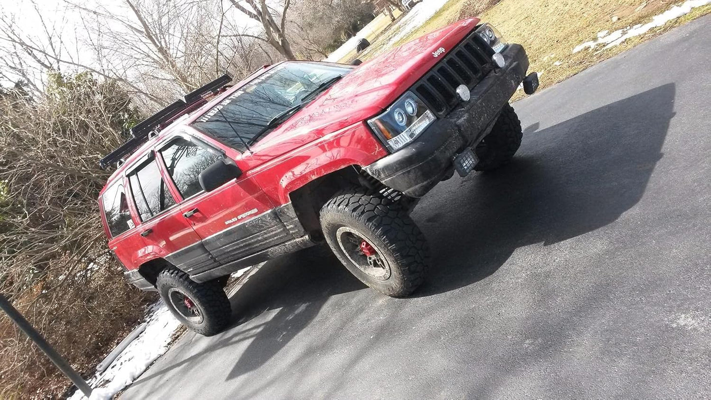 Side Window Deflector Visor Rain Guard,Outside Mount Tape-on Shatterproof Dark Smoke,4pc Window Shades fit for 1993-1998 Jeep Grand Cherokee Only 94320