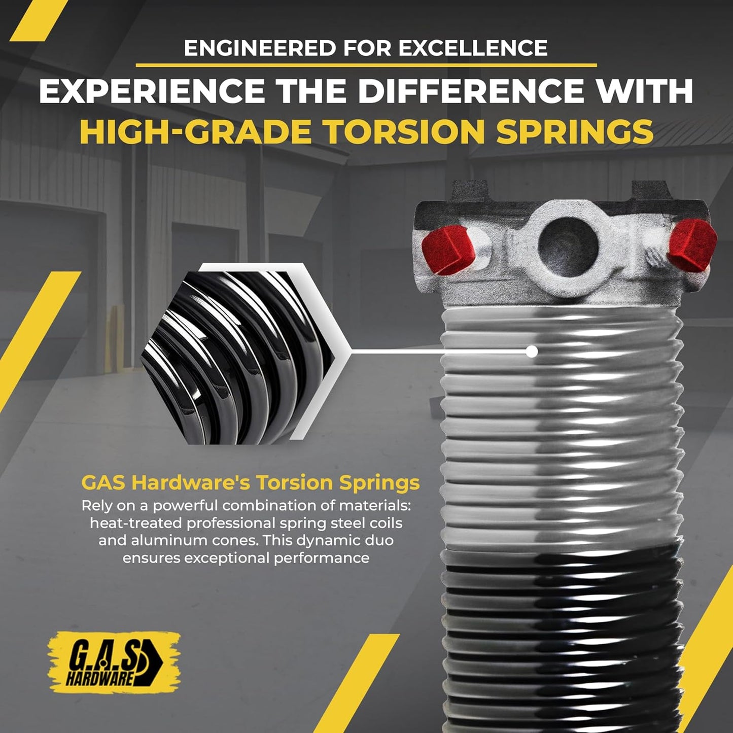 Garage Door Torsion Spring 218x1.75x28 Includes 1” Steel Bearing, Non-Slip Gloves, and Winding Bars for Left and Right Side of Garage Door Precision E-Coating 5-Year Warranty Min. 30,000 Cycles (Pair)