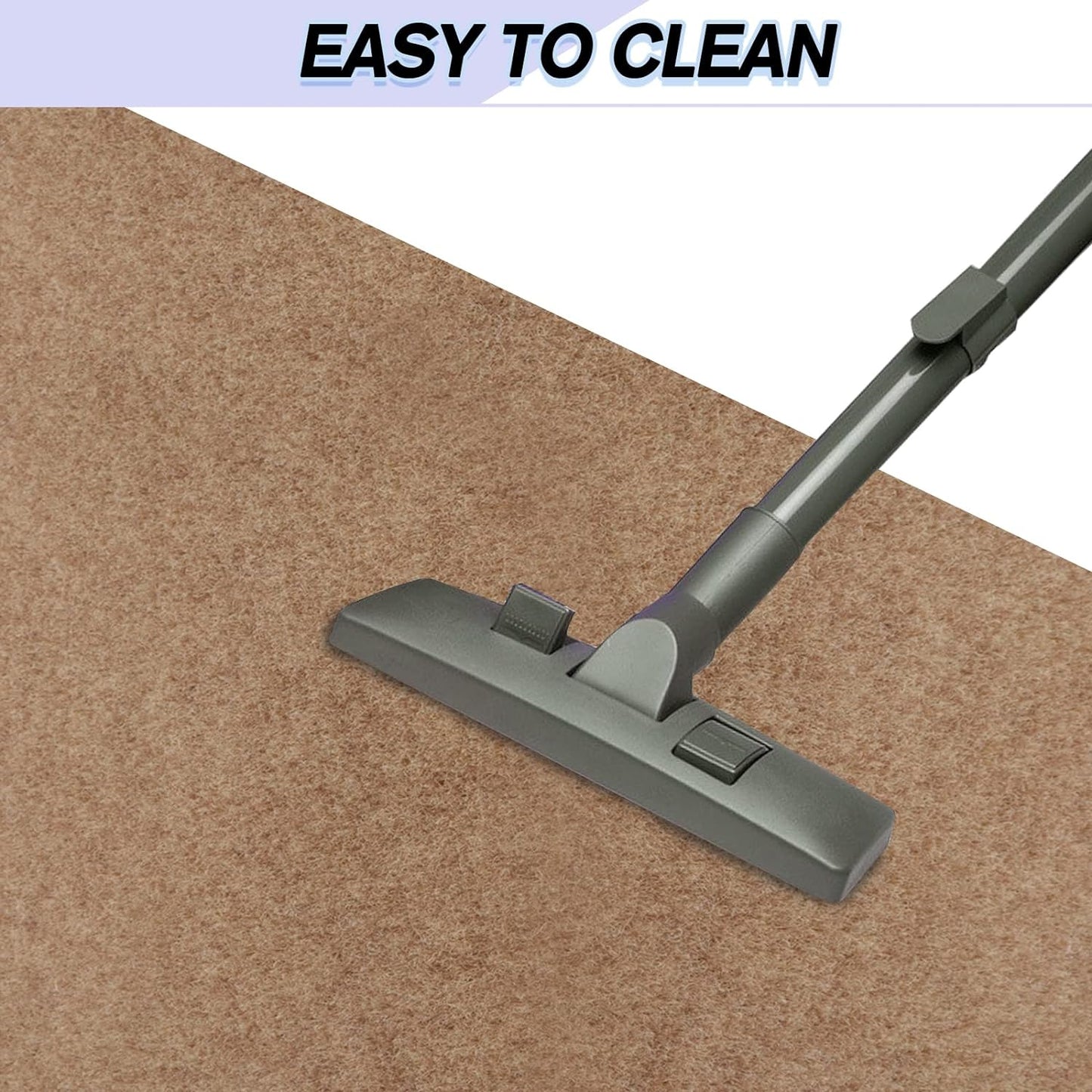 Custom Size Backed Non-Slip Area Rugs Runner, Easy Clean, Waterproof Runner Rugs for Hallway Entryway, Kitchen, Laundry, 3FT x 63FT, Beige