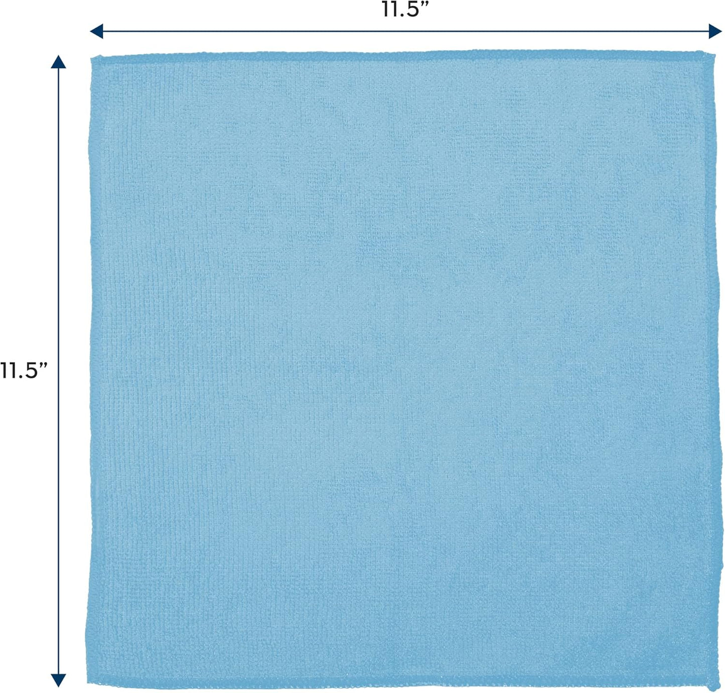 S&T INC. 50 Pack Microfiber Cleaning Cloth, Bulk Towels for Home, Reusable Microfiber Towels for Cars, Cleaning Rags, Light Blue, 11.5 Inches x 11.5 Inches, 50 Count