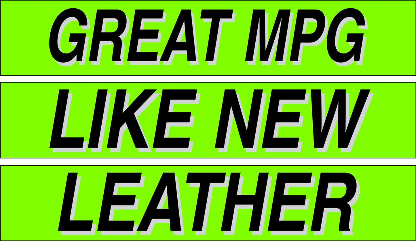 Ez-line Vinyl Windshield Stickers 3 Dozen 15 Inch Chartreuse Slogan Dealership Pro Pack for Car Lots (EZ115-Pack4)