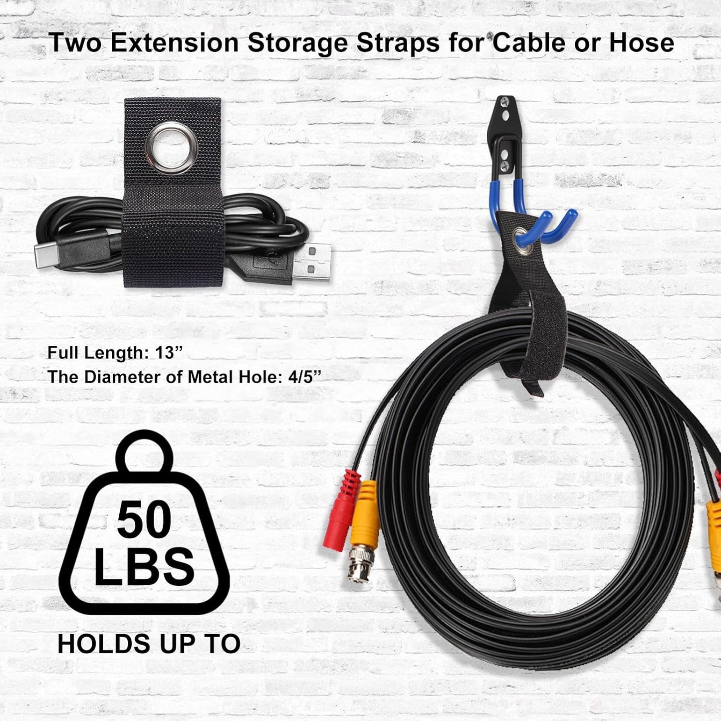 Garage Hook Heavy Duty Wall Storage Hangers, 24 Pack Garage Storage Hooks Steel Tool Blue for Ladders, Ropes, Garden Tools